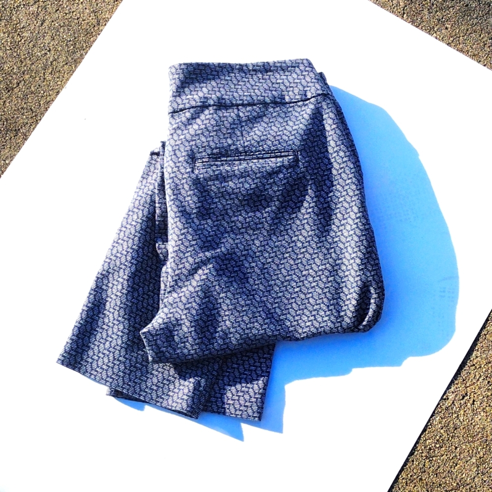 Ann Taylor Signature Printed Trousers l Size 6 l Ankle Pants